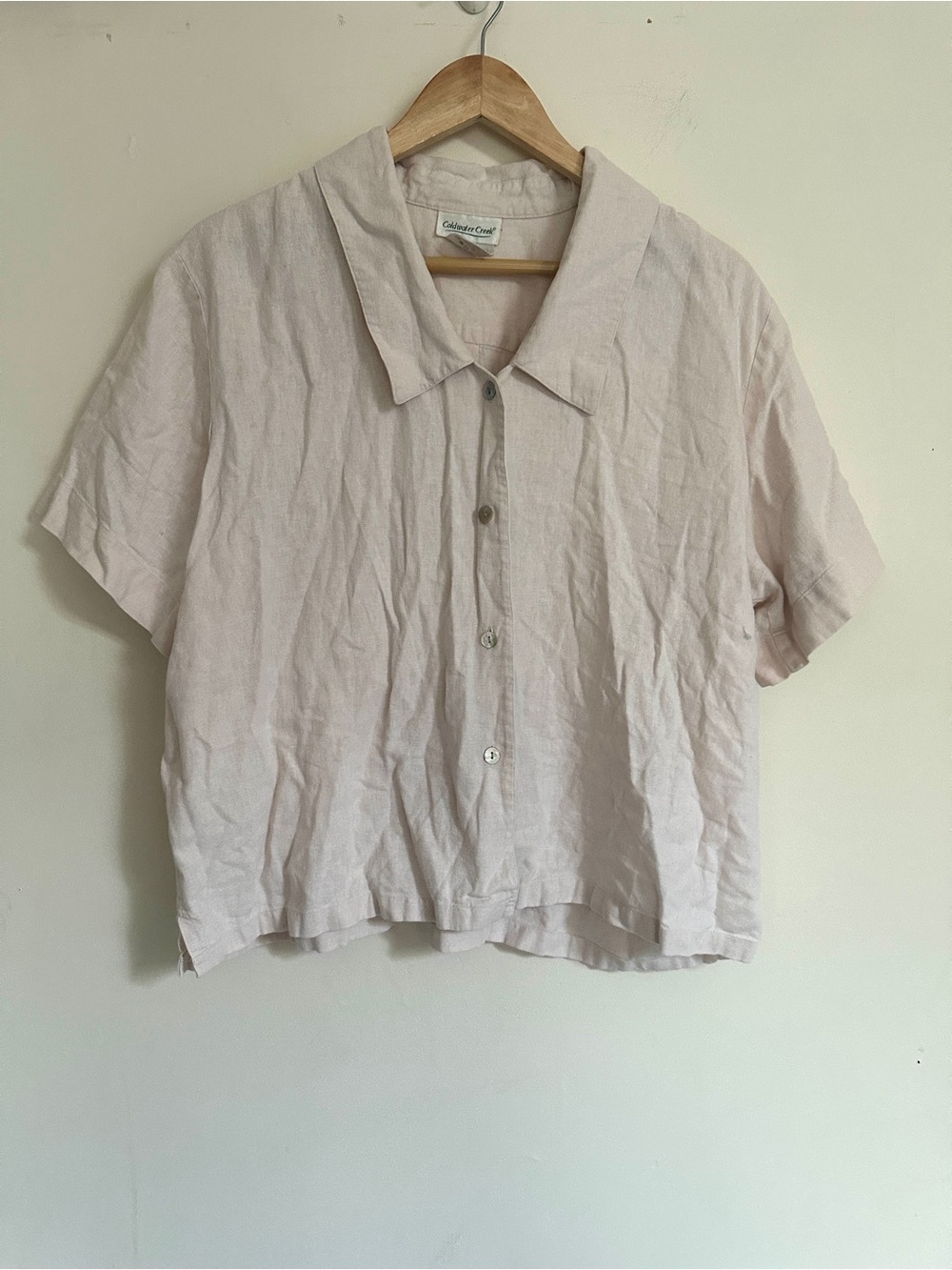 Coldwater Creek Button-Down Linen-Blend Top